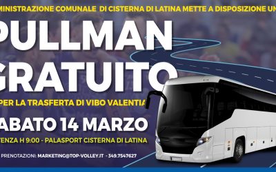 Riparte la Superlega, sabato 7 marzo arriva Verona mentre la partita di Vibo è stata anticipata a sabato 14 marzo: da Cisterna il pullman gratuito