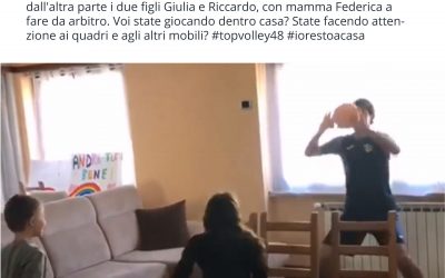 Coach Tubertini lavora con gli atleti in maniera interattiva. Nel video Sottile si allena a casa con i due figli e lancia un monito «Restate a casa»