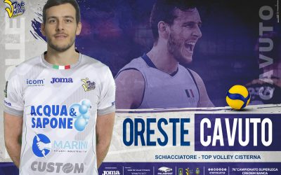 Oreste Cavuto alla Top Volley Cisterna: «Il progetto qui è ambizioso». Candido Grande: «Apprezziamo la sua voglia di scegliere noi»